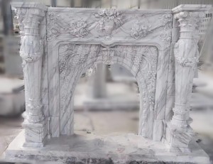 white marble fireplace STS-0803