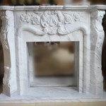 white marble fireplace STS-0804