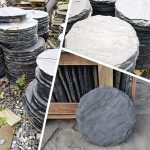 China Black slate round slate stepping stones -xmsinotopsonte)