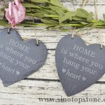 Slate hanging heart decoration with Jute Hanger