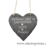 Slate hanging heart decoration with Jute Hanger