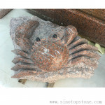 Natural Stone Red granite Crab Statue
