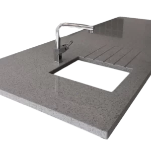 Grey Mirror Quartz Kitchen Worktop